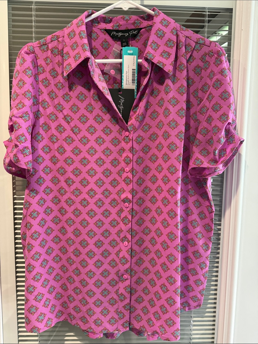 Montgomery Post Pink Printed Button-Down Shirt